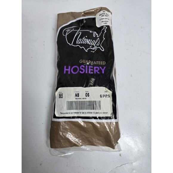 Vtg. Nationals Hosiery 865 Brown Beige Sheer Non-Run Knee High One Size 6 Pair - Picture 1 of 3